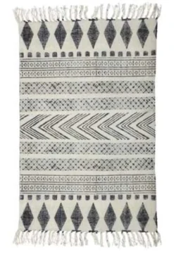 House Doctor Block Vloerkleed Katoen Wit Grijs 90x200