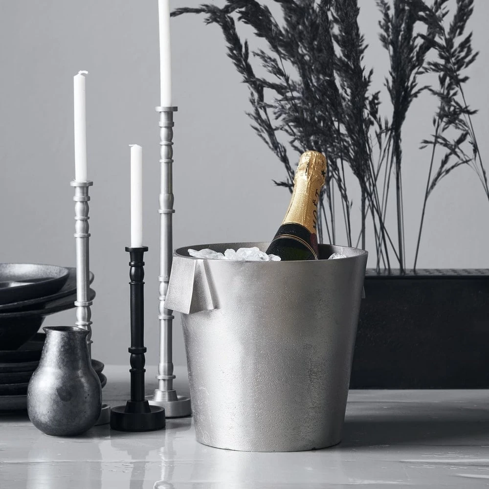 House Doctor Buck Wijnkoeler - Brushed Zilver Ø22cm - Afbeelding 3