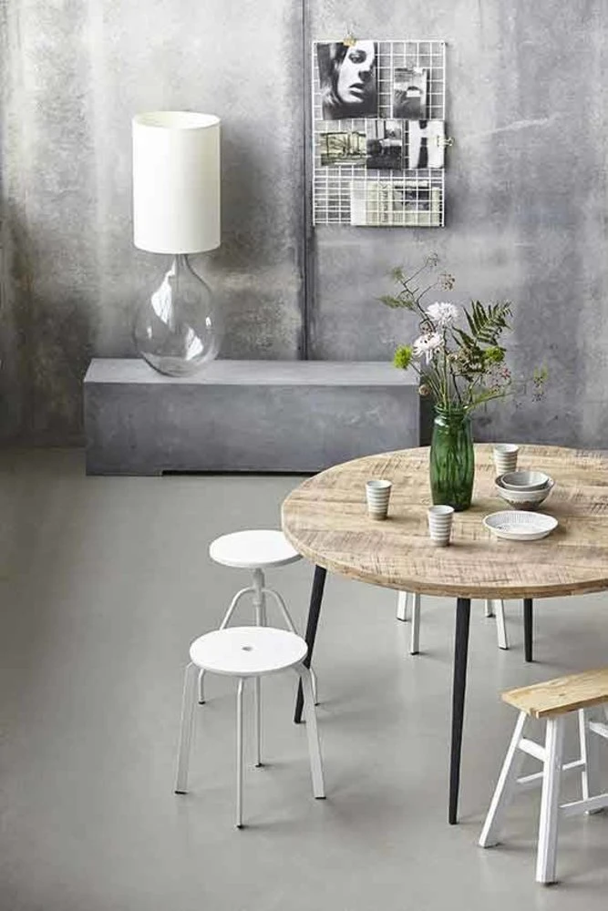 House Doctor Club Ronde Eettafel Hout Ijzer - Afbeelding 3