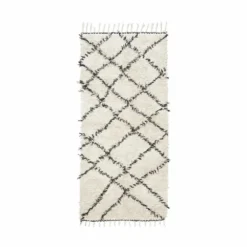 House Doctor Riba Vloerkleed 90x200 Cm Katoen Wit En Zwart