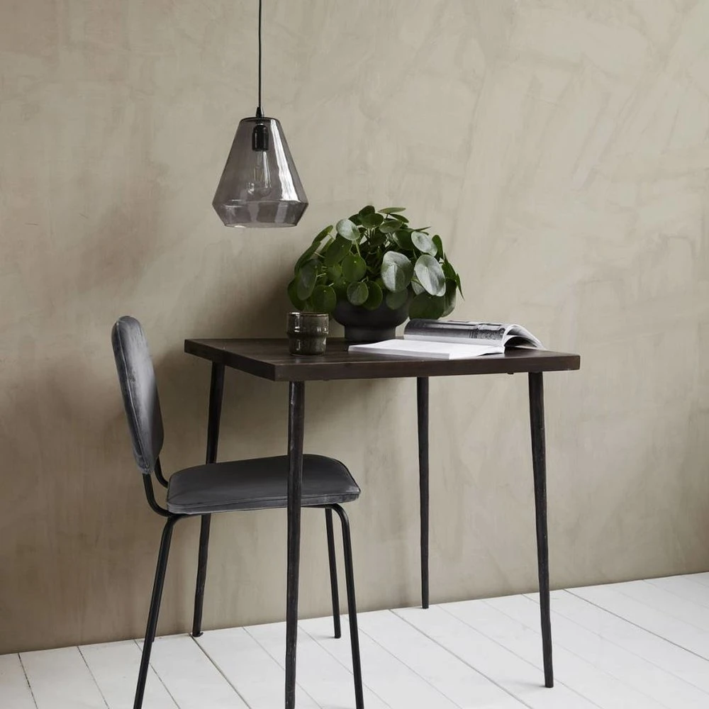 House Doctor Slated Tafel Hout Zwart 70x70x76cm - Afbeelding 3