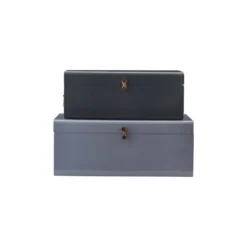 House Doctor Storage Boxen Set Van 2 Blauw Grijs